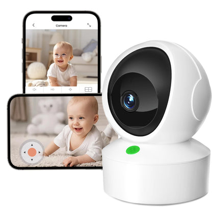 OJR 2K HD Video Baby Monitor with Camera and Audio 2.4G & 5G WiFi Baby Monitor for Smartphone One-Touch Calls Night Vision Motion Detection/Tracking 2-Way Audio
