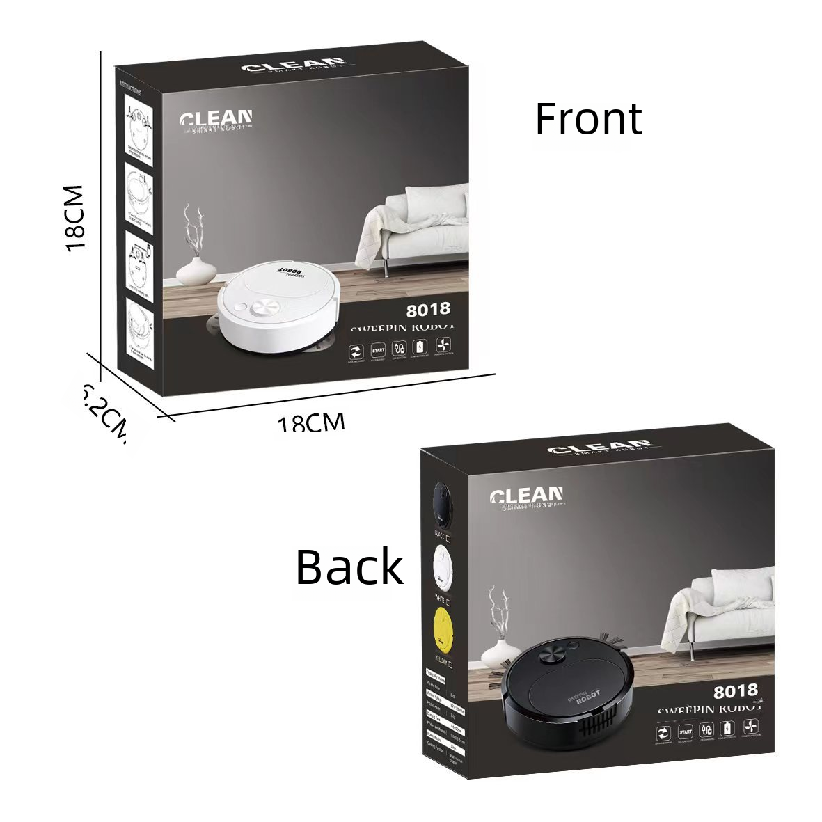 "Automatic Mini Robot Vacuum Cleaner USB Rechargeable"